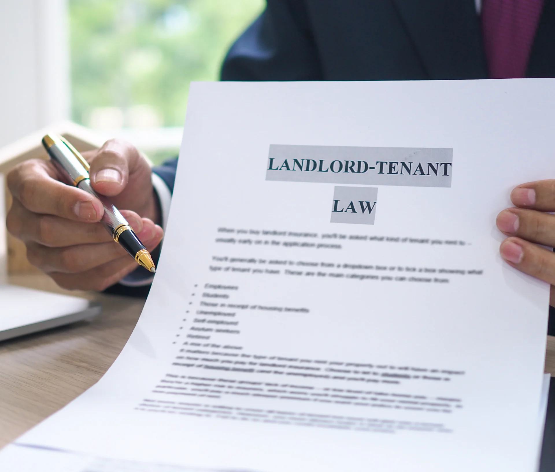 Reviewing legal rental agreement document