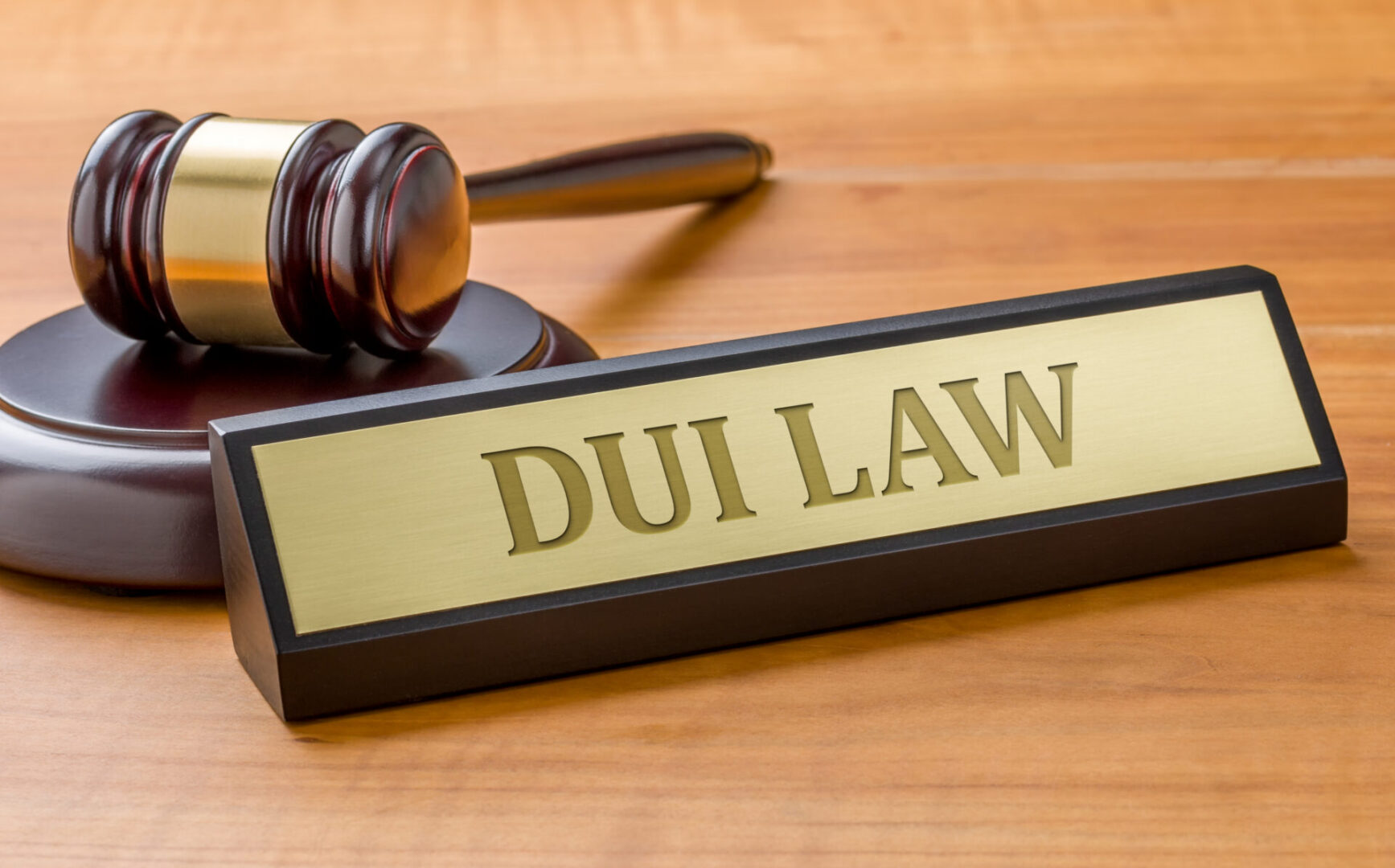 Gavel and DUI law sign