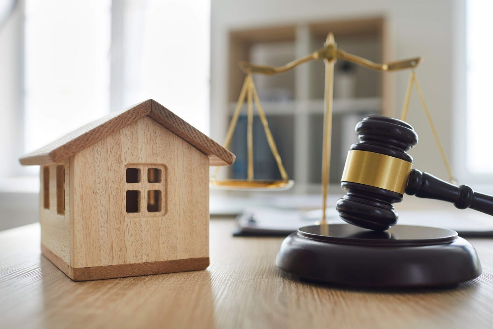 Legal concept with house and gavel