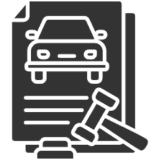 Car contract and legal gavel illustration